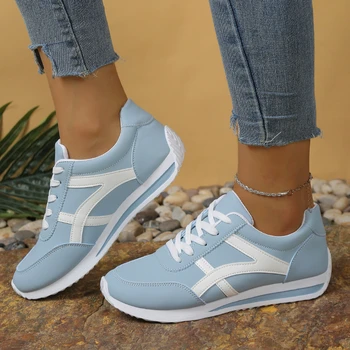 Sneakers Women New Sports Shoes Women's Small White Shoes Fashion Round Toe Lace Up Comfortable Lightweight Running Shoes 1
