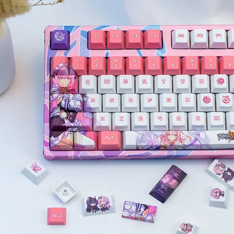 Honkai Impact 3 Anime-Inspired Elysia Pink Goblin PBT Keycaps