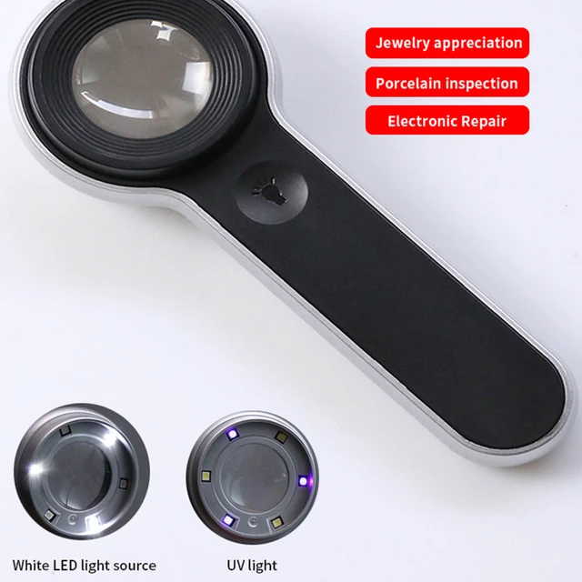 30X Handheld Magnifying Glass Optical Glass Lens Loupe Magnifier