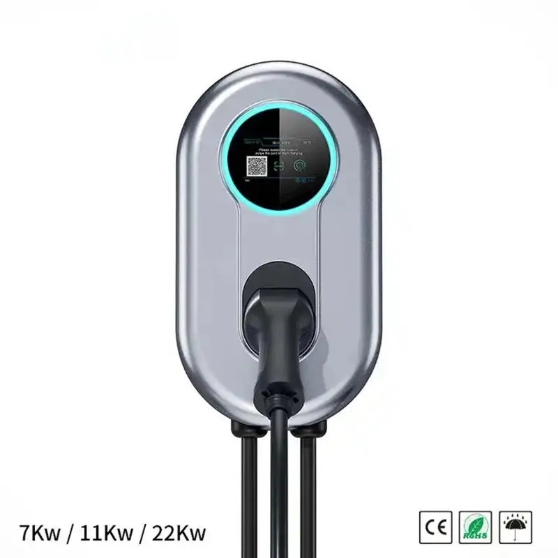 22KW 380V EV charging stations portable evse walbox Type 2 plug 10A 16A 24A  32A 5M black cable for Electric Car home Charger