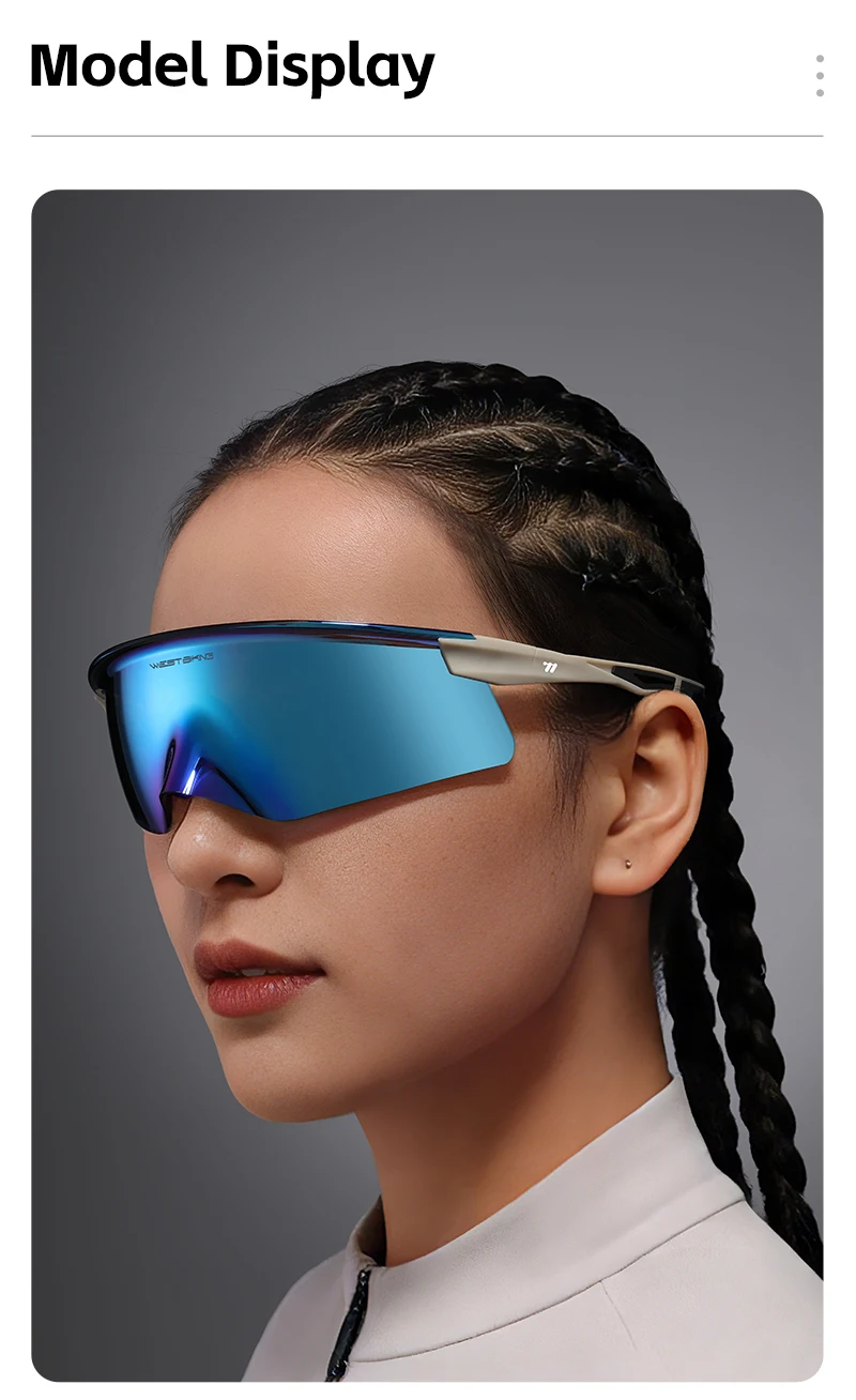 WEST BIKING Aero Beak TR90 Rahmen Radfahrbrille UV400 Kratzfest Beschlagfrei Leichte Sportsonnenbrille für Outdoor-Wanderungen – Detail 15