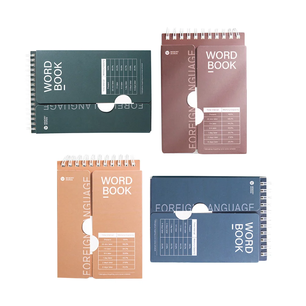 

English Title: Planner Word Book Loose Leaf Notebook Korean Spiral Notepad Memo Mini Notebooks Note Pad English Word Notepad