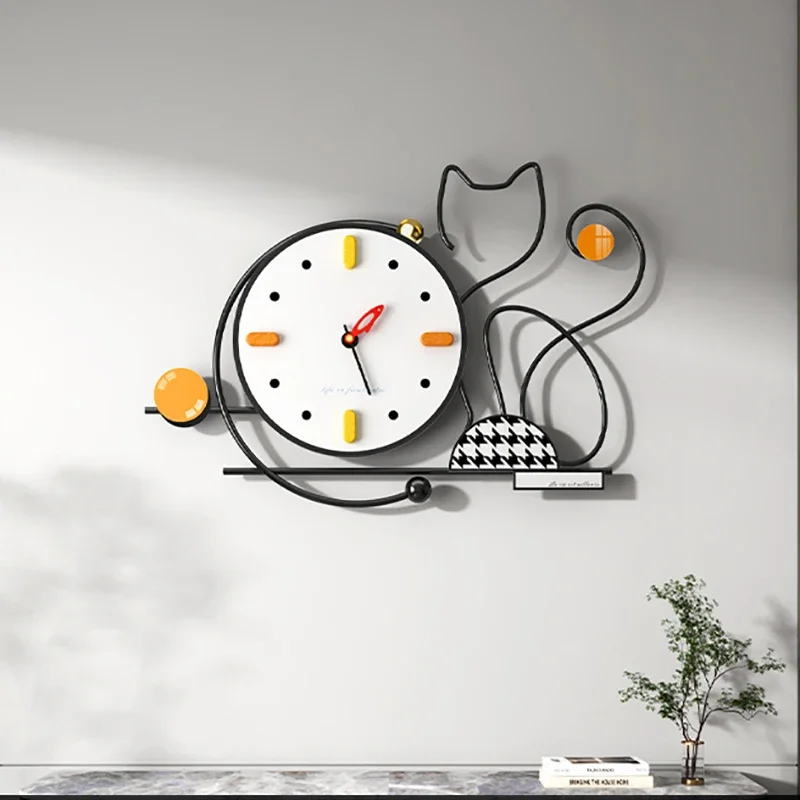 

2022 New Cartoon Cute Metal Wall Clocks Modern Stylish Led Art Wall Stickers Household Fashion Luxury Quiet Reloj De Pared