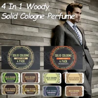 Coffret 4-en-1 de Cologne Solide aux Phéromones Parfum Boisé – Libération Durable de Fragrance Naturelle pour une Confiance Envoûtante – Baume Solide Déodorant de Poche 1