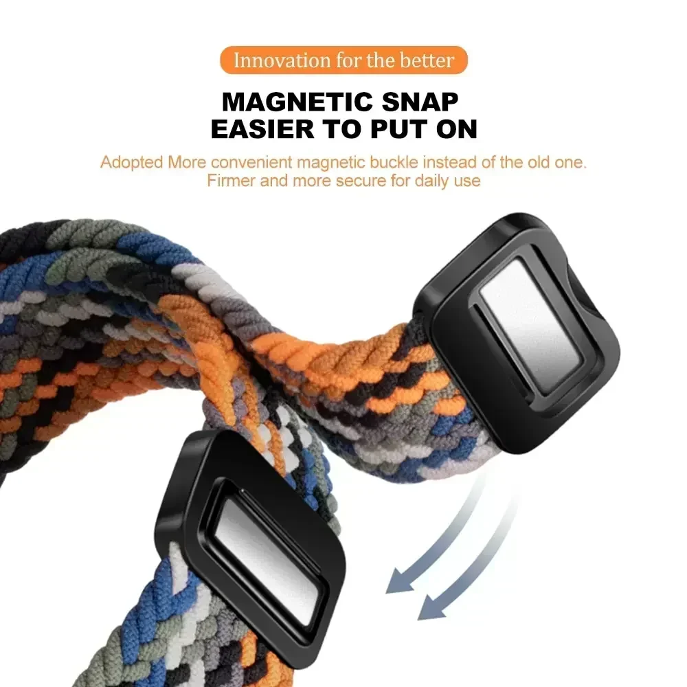 20mm 22mm Band for Samsung Galaxy Watch 6 5 4 40 44mm Gear S3 Active Magnetic Buckle Nylon Braided Strap for Amazfit GTR Watch
