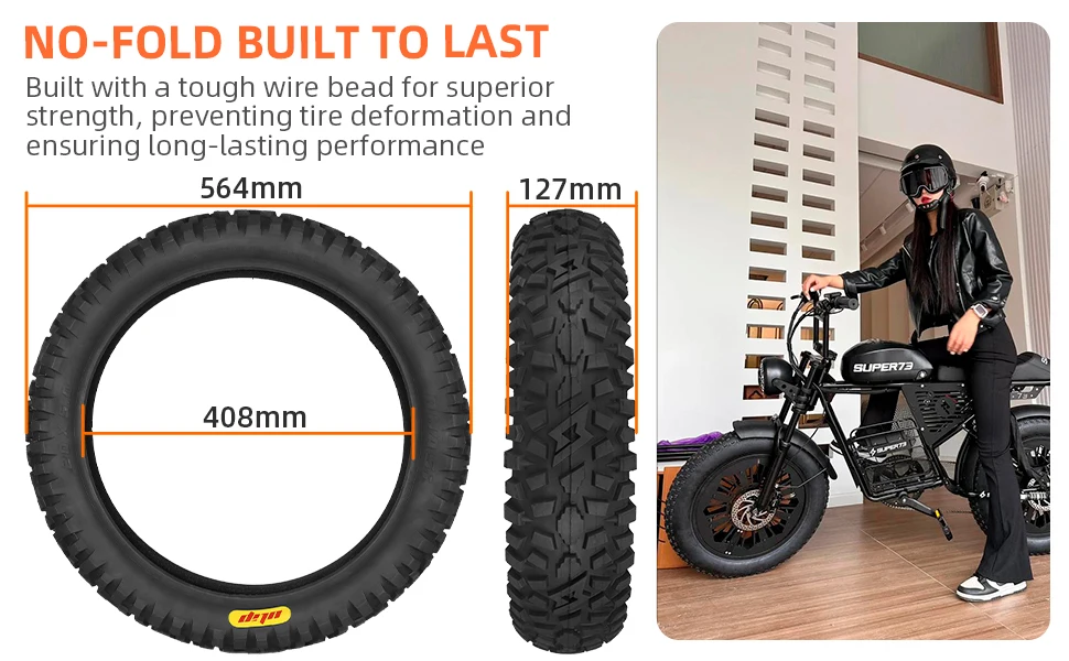 ULIP Neues 20x5,0 Fat Tire Offroad-Fahrrad Extra breite Reifen für Sand Schnee All Terrain für 20*4,0 Fat Bikes mit E-Bikes 20-Zoll-Reifen – Detail 4
