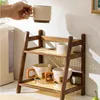 Countertop Organizer 2 Layer Coffee Cup Holder Multipurpose Bamboo Storage Shelf for Hotel Apartment Dressing Table Kitchen Home 1