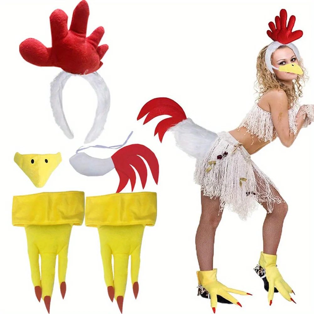 Kit Déguisement Coq – Crête, Queue, Bec et Pattes – photo 1