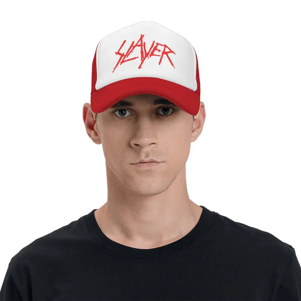 Slayers Logo Trucker Hüte Männer Frauen Mode Papa Hut Sonnen kappen Sport kappe verstellbare Snapback Caps Mesh Baseball Caps Sommer – Detail 8
