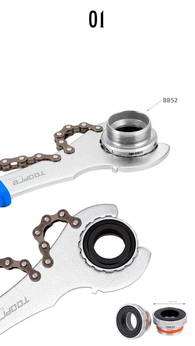 3 In 1 BIKE Freilauf Schlüssel Kettenrad Entfernung Mit Kette Peitsche Fahrrad Reparatur Werkzeug Kassette Kettenrad Entferner Schwungrad Spanner – Detail 2