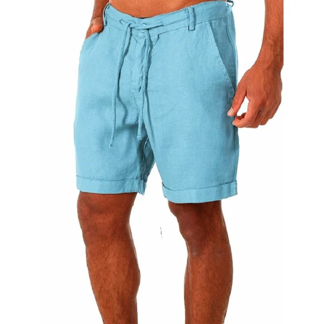 KB 2022 New Men's Cotton Linen shorts Pants Male Summer Breathable Solid Color Linen Trousers Fitness Streetwear S-4XL 3