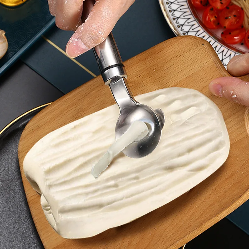 Sliced Noodles Knife Pasta Making Tools, Mini Stainless Steel Manual Noodles Making Tool for Chinese MS-335