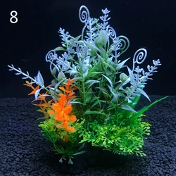 Variety Pack of Artificial Aquarium Plants - 14cm Decorative Aquatic Accessories - 8x14cm (8)