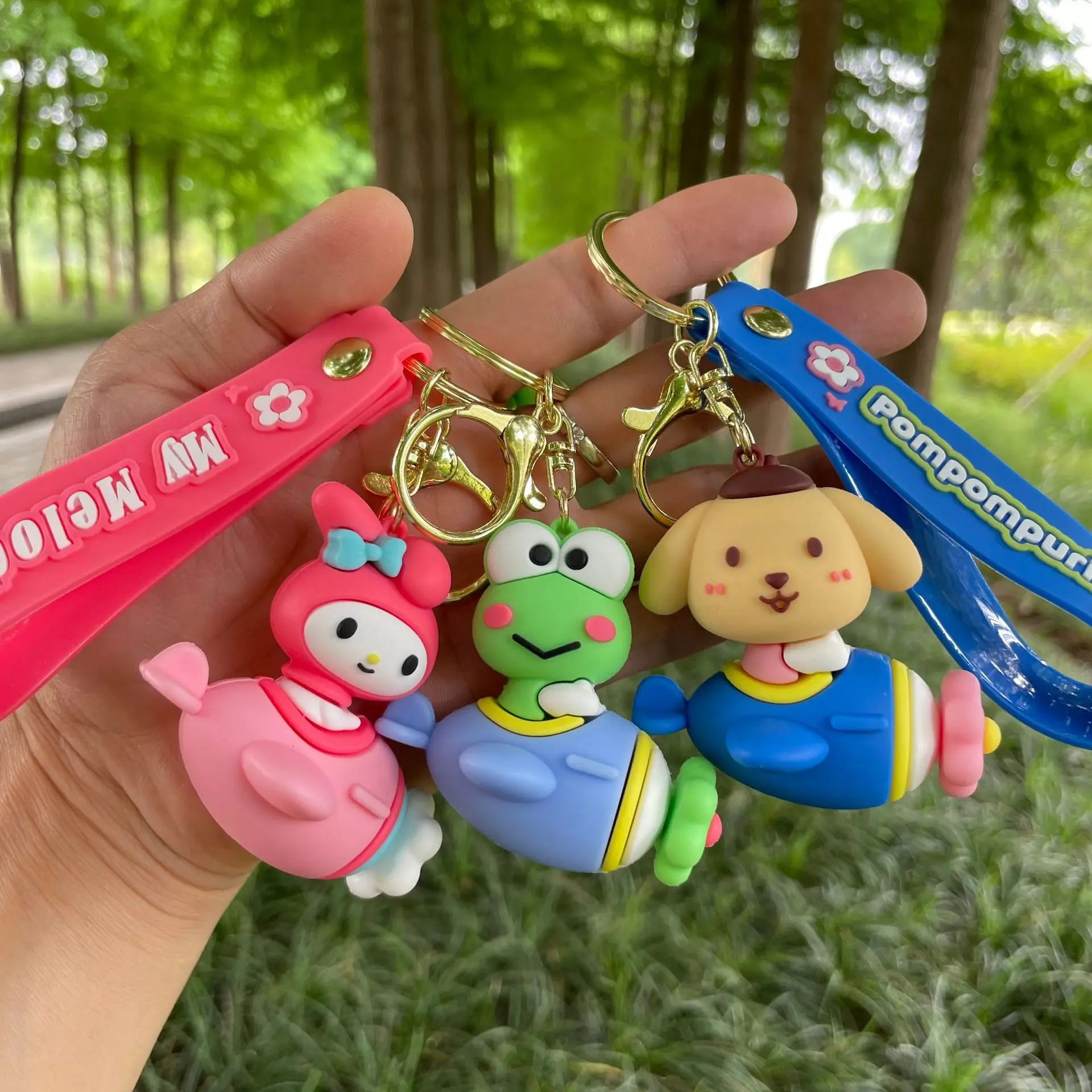 

Sanrio Keychain Kuromi Hello Kitty Keychain Cute Cartoon Melody Cinnamoroll Doll Pendant Decoration Keyring Jewelry Girl Gifts