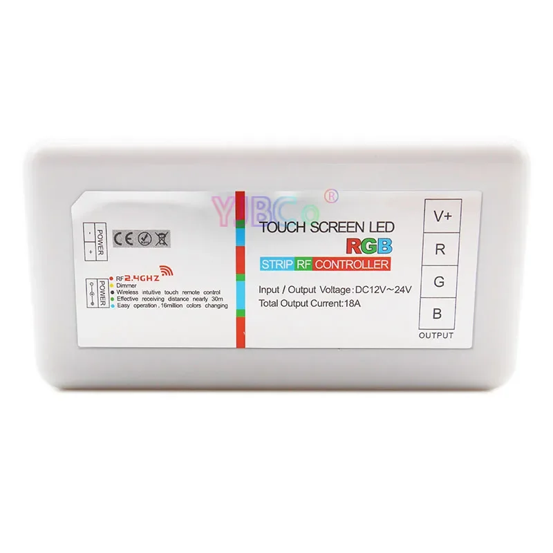 2.4G RGB RGBW RGBWC 터치 스크린 리모컨, 5050 RGB RGBW RGB CCT LED 스트립 테이프용 DC12-24V 18A