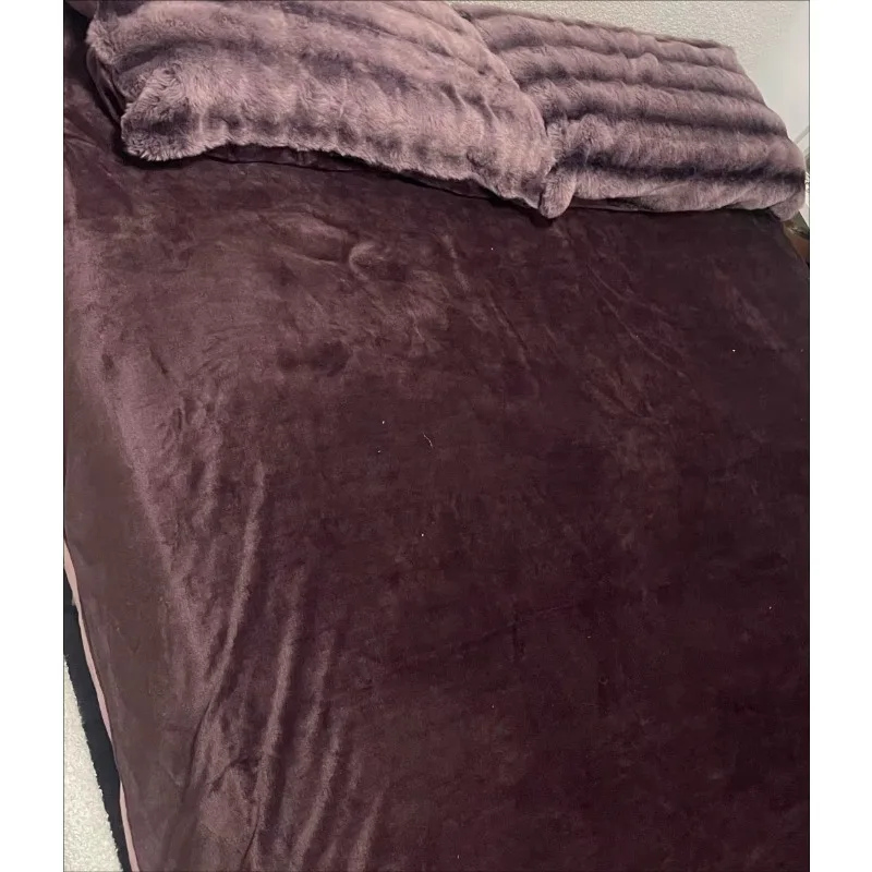 2024 new rabbit velvet milk velvet thickened rabbit fur warm four-piece set, 1.5m 1.8m bed sheet four-piece set 3