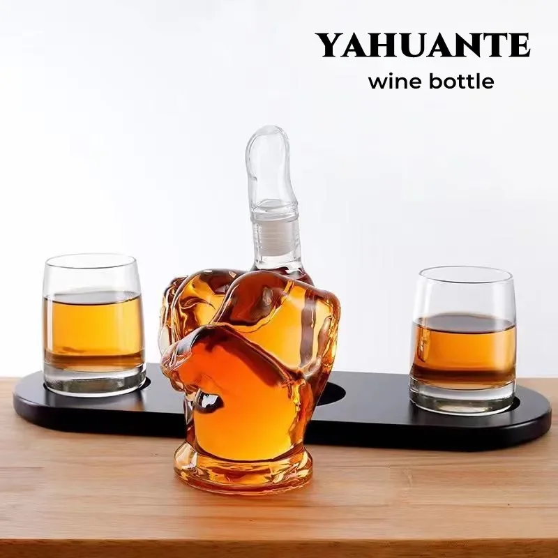 Creative Finger Glass Wine Bottle, Fist Decanter, Irregular Red Wine Glass, Whiskey Glass, Finger Shaped Bottle, Cocktail Shaker