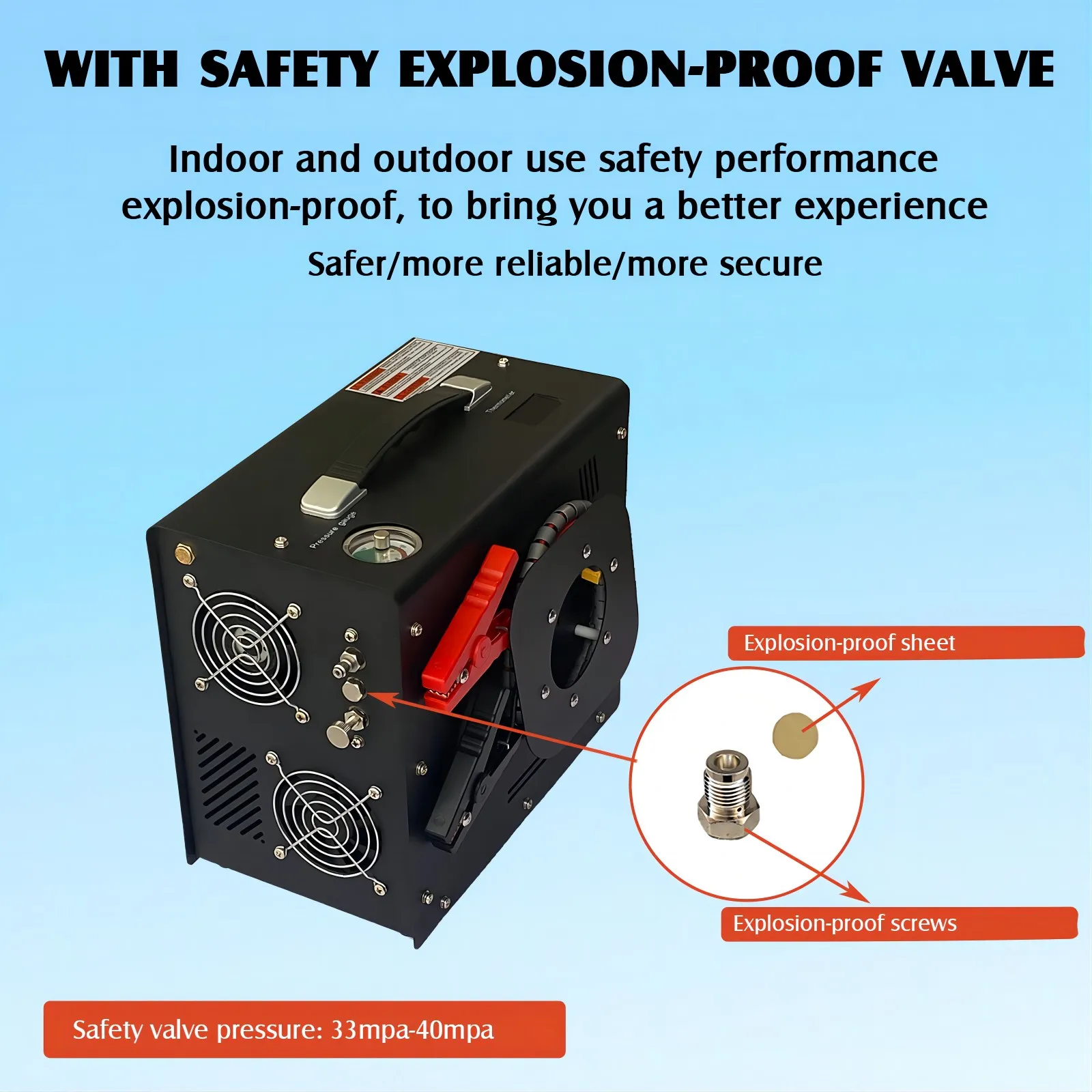 4500PSI PCP Air Compressor Built-in Adapter Auto-Stop Feature for Stable Performance