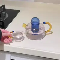 Tasse en verre résistante aux hautes températures contrastées, Filtration de séparation de l'eau et du thé, théière à petites bulles, poêle électrique en céramique 2