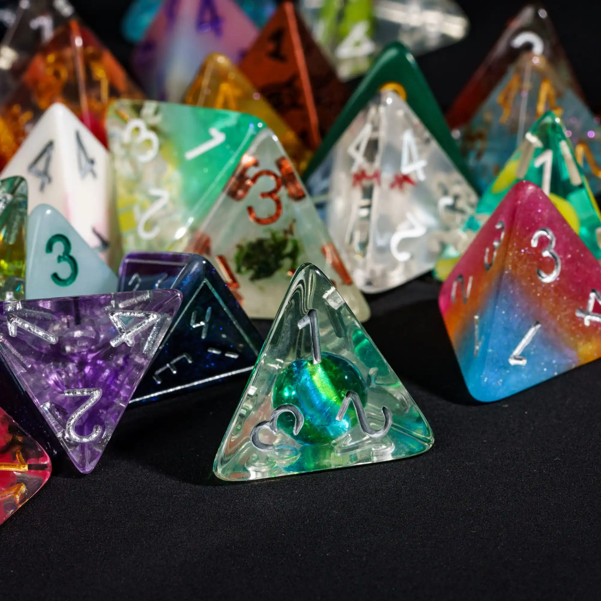 Game dice dice set acrylic dice Poludie 10Pcs/Set DND random color dice bulk D4 D6 D8 D10 D% D12 D20 polyhedral dice for role playing board game D&D RPG