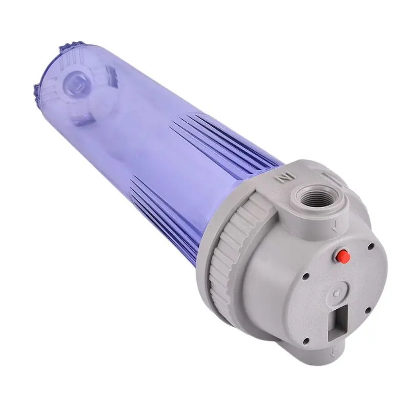 1set 20inch Blue Transparent Filter Bottle Food Grade AS Material Large Flow Central Pipeline Water Purification Pre-Filter
