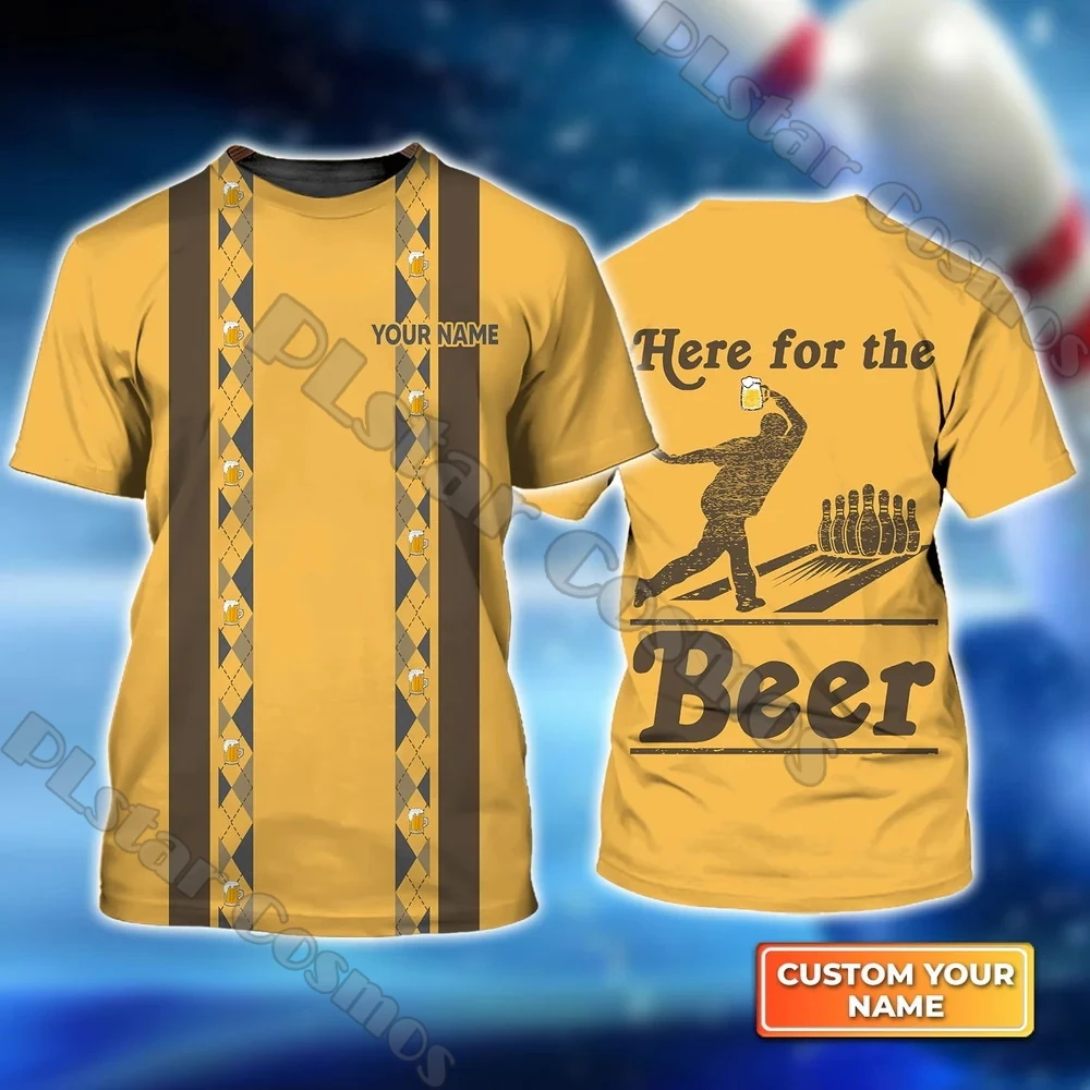 Sommer Neueste Mens t shirt Personalisierte Name Bowling Team 3D Volle Gedruckt Unisex Casual T-shirt Geschenk Für Bowling Liebhaber DW206 – Detail 7