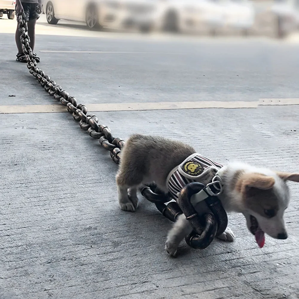 Funny Huge Dog Leash Simulation Iron Chain For Small Dogs Cats Halloween Plastic Puppy Traction Chain Dog Leads Things For Pets
