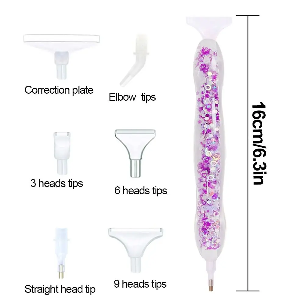 Luminous Point Drill Pen Embroidery Diamond Painting Pens Cross Stitch Luminous Spot Drill Pen Replacement Tips Sewing Accessory