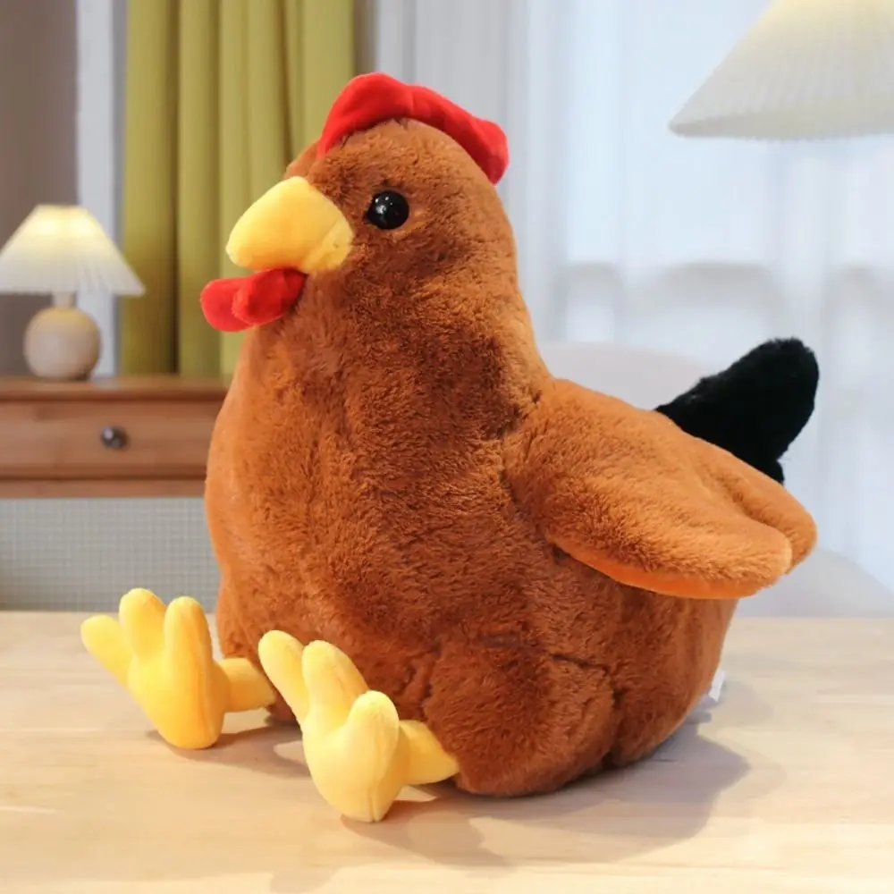 PP Cotton Simulation Chicken Plush Toy Rooster Fluffy Chick Doll Throw Pillow Hen Comfortable Chicken Plush Dolls
