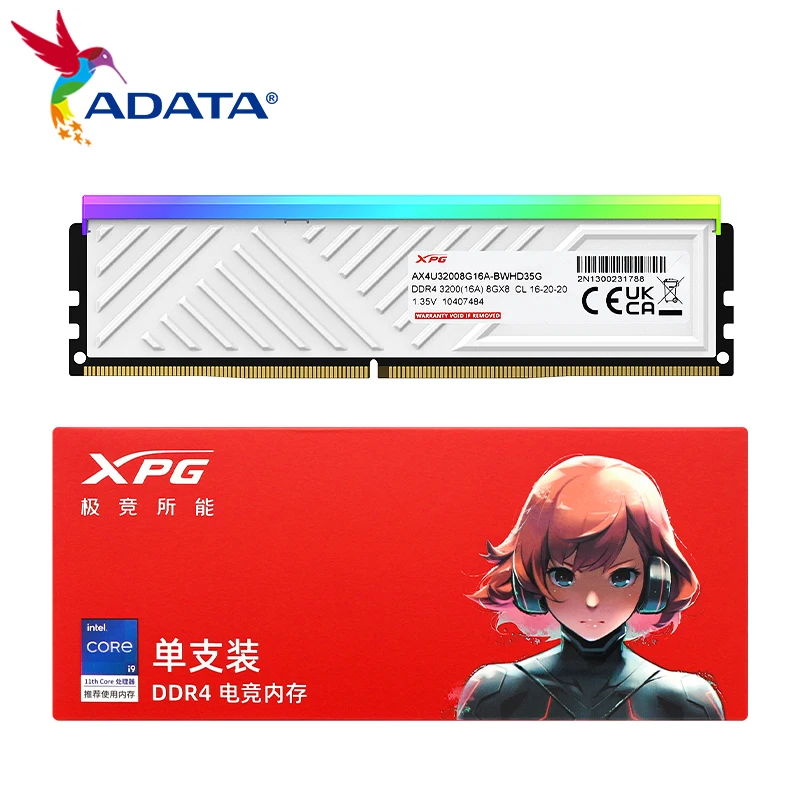 Adata-ram de Memória Única com Dissipador de Calor Xpg Spectrix D35g Ddr4 Rgb 3200 3600 8gb 16gb U-dimm Desktop cl 1620-20