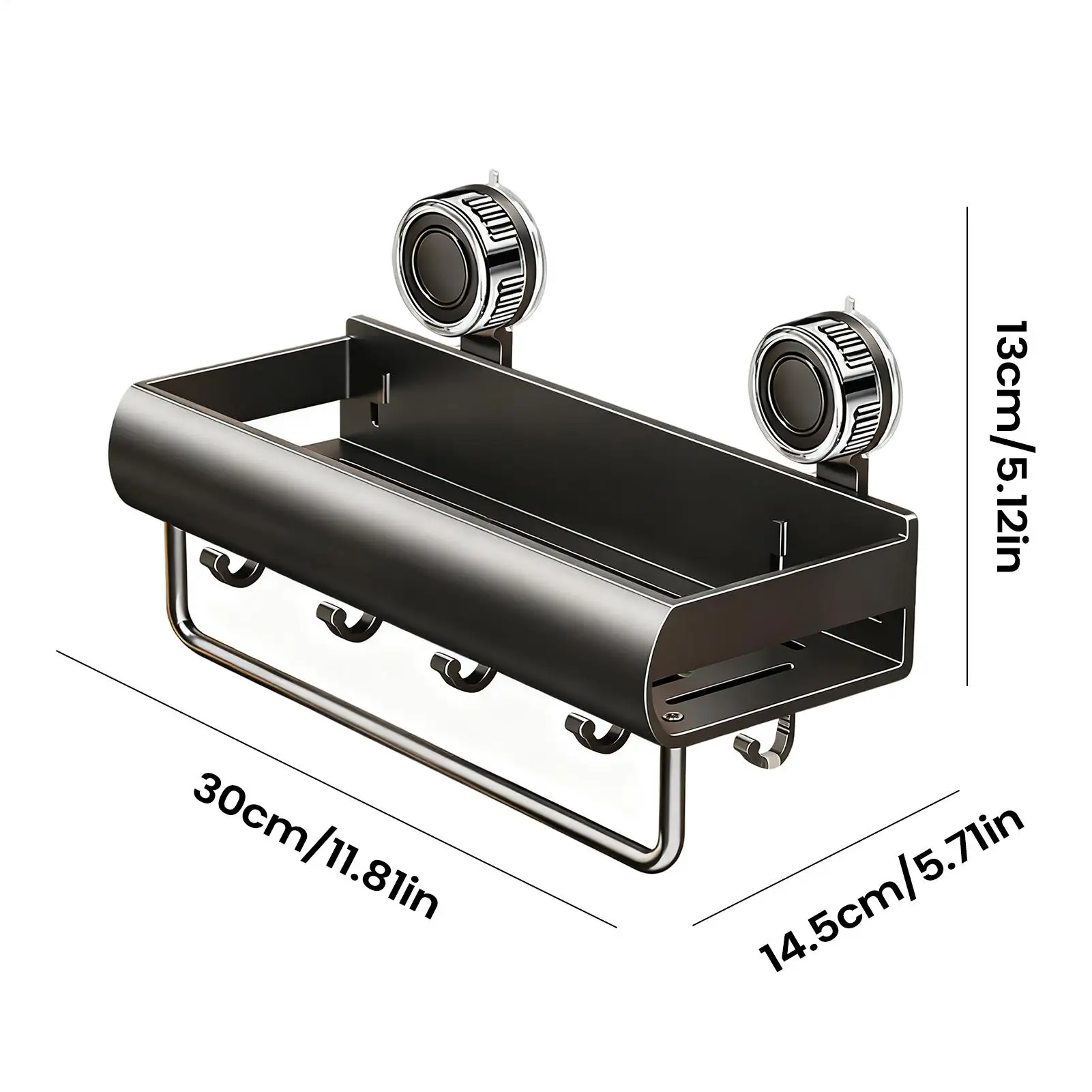 Suction Shower Shelf Anti-Slip Basket Wall Mount Suction Cup Storage Rack For Bathroom For Laundry Room Restroom Bedroom Kitchen