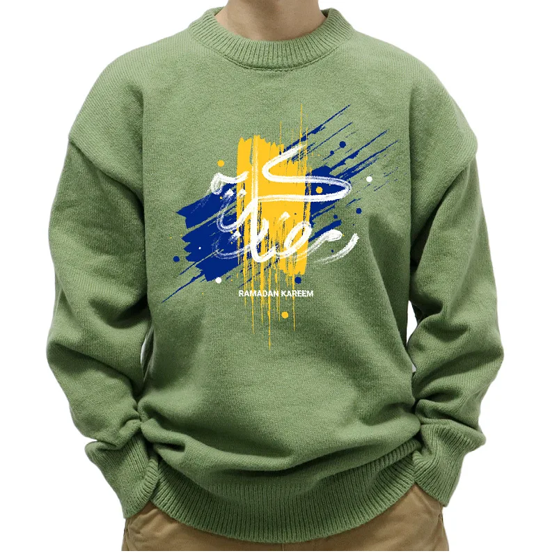 

Men's Loose Round Neck Pullover Knit Sweater