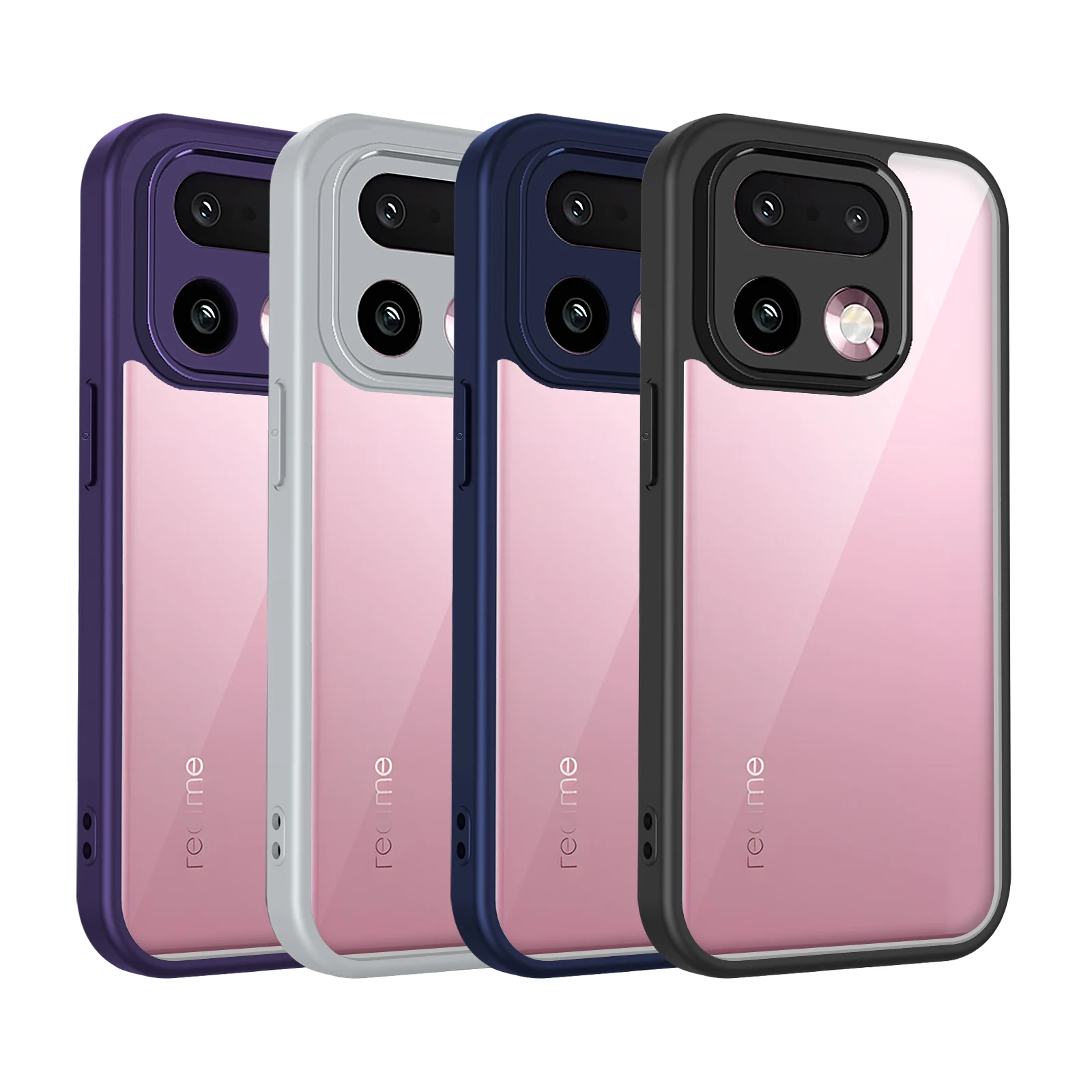 Enhanced Shockproof Silicone Bumper Clear Matte Back Cover