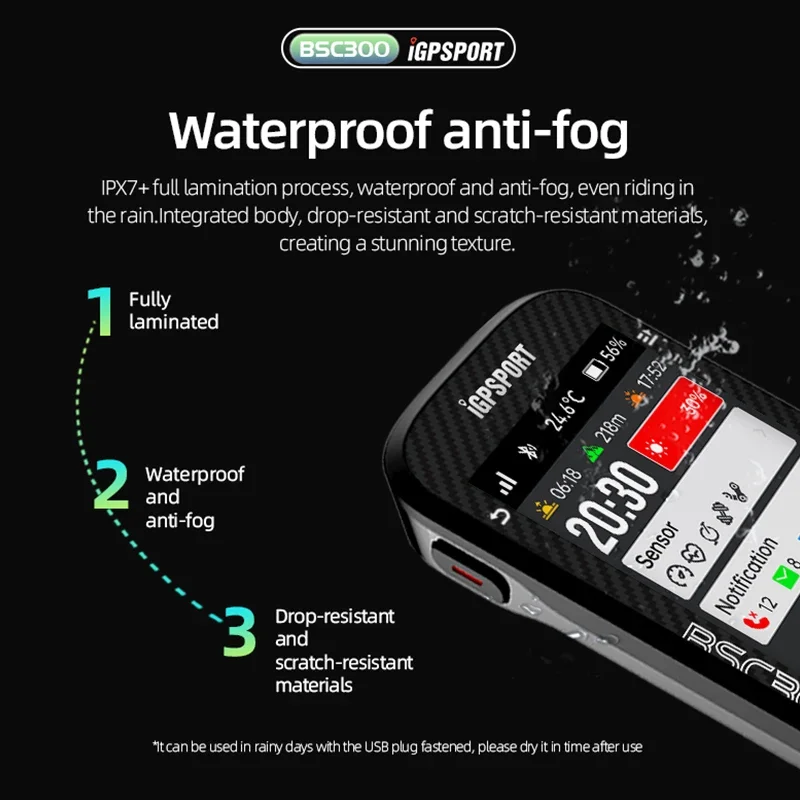 IGPSPORT BSC300  GPS ǻ,    Ÿ, ӵ ̴ , IPX6   ǻ