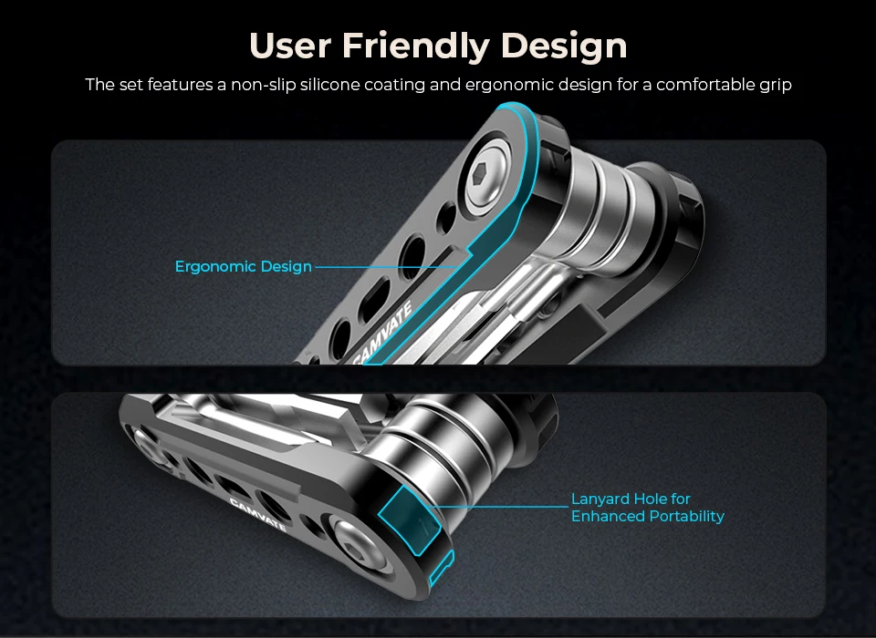 Folding 6-in-1 Functional Tools Universal DSLR Camera Rig Pocket Tool Set with S