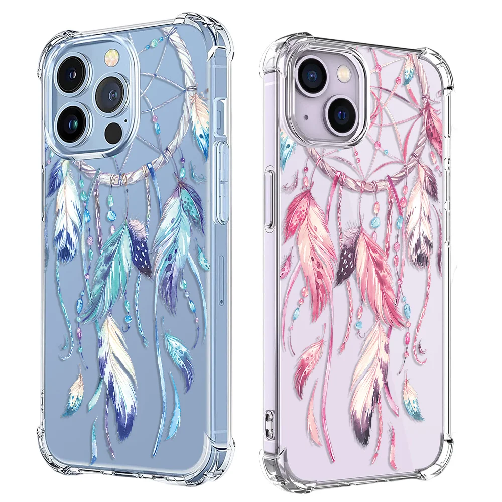 Wind Chime Feather Phone Case Per Xiaomi 10 11 12 T 10S 12S 13 Pro Lite Poco C40 M3 X3 M4 M5 Cover Morbida Antiurto In Tpu Trasparente