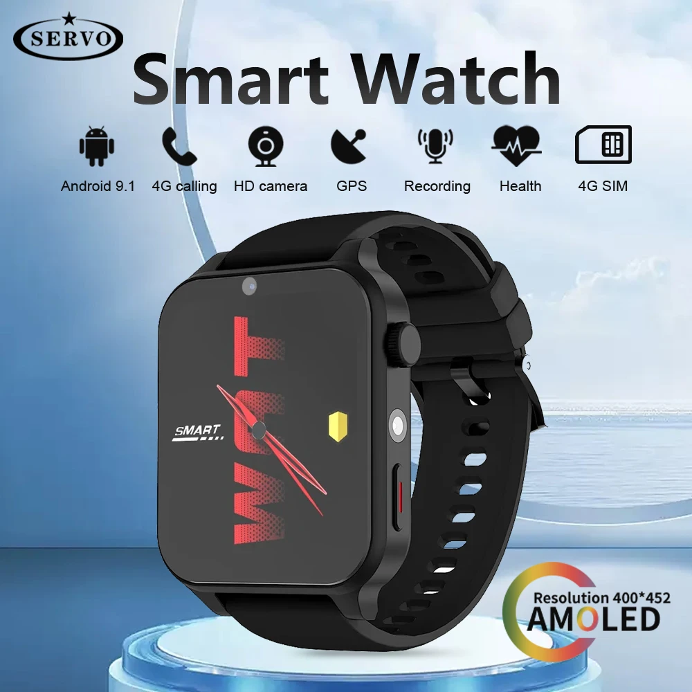 

SERVO 1.9 Inch 4G Smart Watch Phone 4GB 64GB Android GPS APP Camera Google Play SIM Card Fitness Sports Men Home Bluetooth