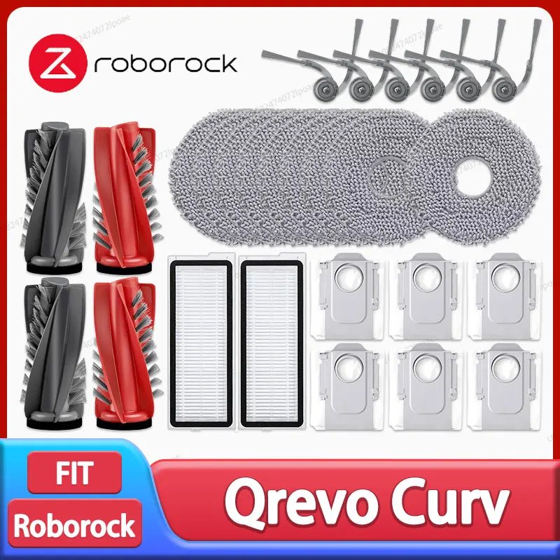 Roborock Vacuum Cleaner Essential Accessories Kit - Main Brush, Side Brush, Mop Cloth, Dust Bag, and Filter