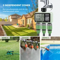 Yieryi 3 Outlet Watering Timer Rain Delay Garden Irrigator Timer Auto & Manual Drip Watering Sprinkler Water Valve for Outdoor 4