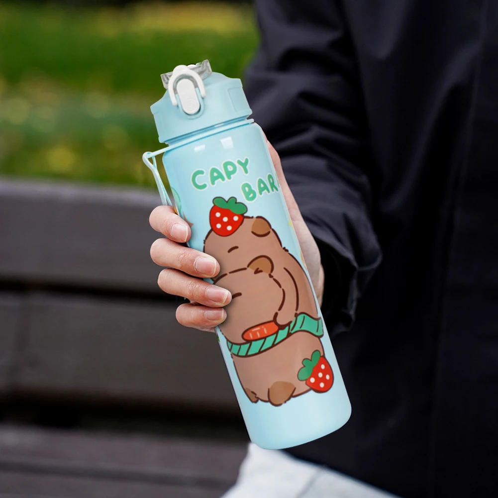 Cute Water Cup with Straw and Handle for Fitness and Sports
