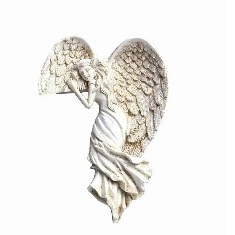 Angel Wings Resin Craft Door Frame Ornament Angel Winged Goddess Pendant Garden Door Decoration Home Gifts Left Right Wings