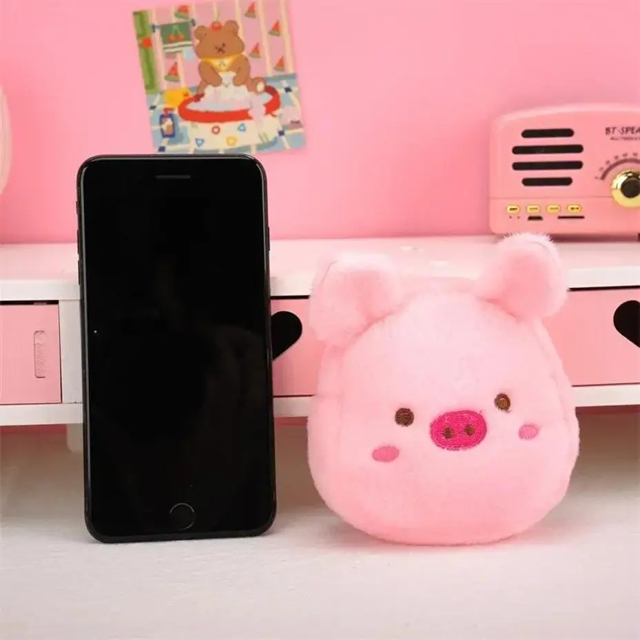 1 Pcs Cute Little Pink Pig Bag, Children's Plush Coin Purse Creative Cute Girl Storage Portable Coin Bus Card Bag