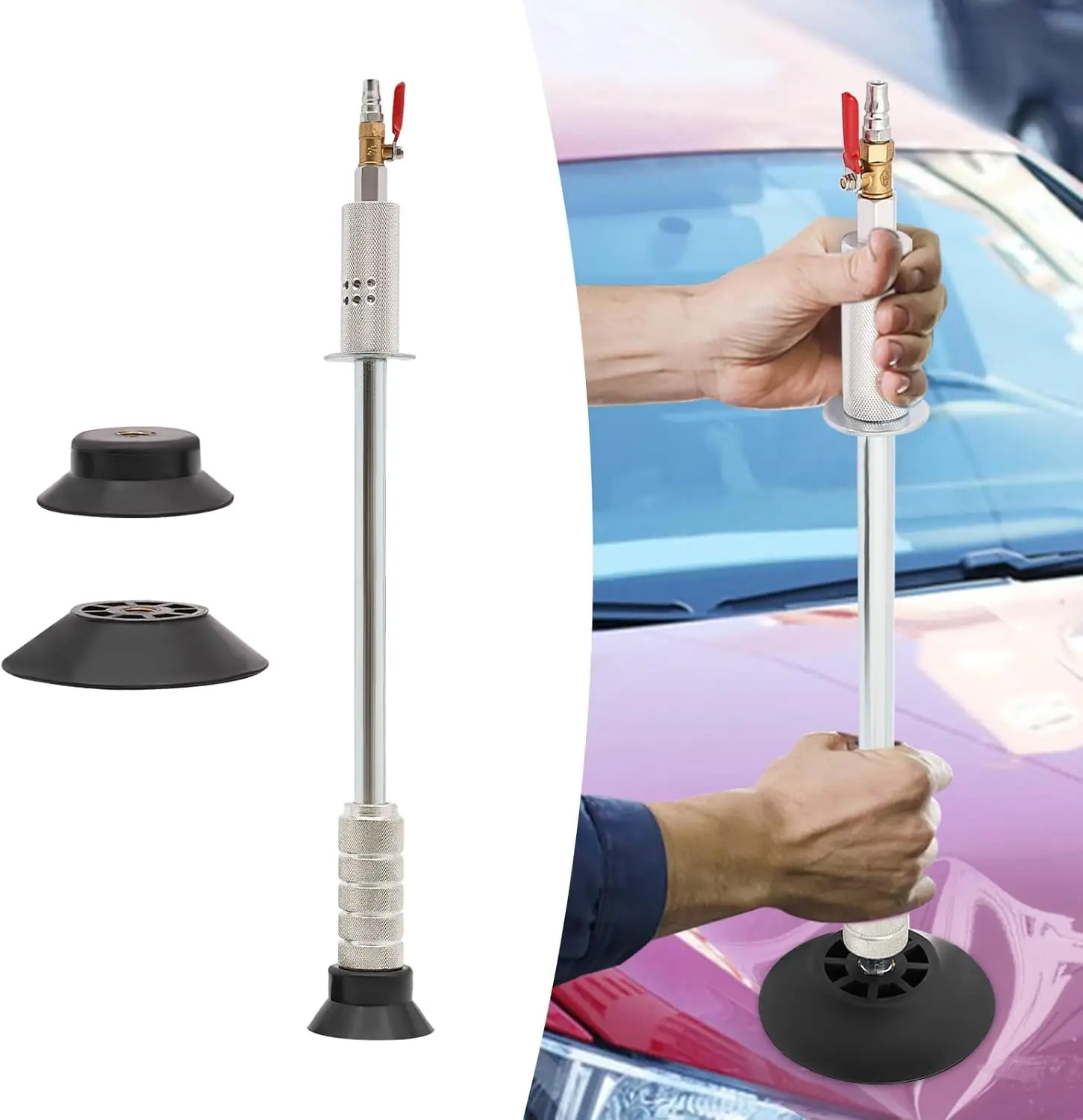 Auto Dent Repair Saugnapf Dent Hammer mit 3 Saugnäpfen, Auto Dent Puller Kit Auto Dent Removal Tool Druckluft Werkzeug Set Werkzeug – Detail 5