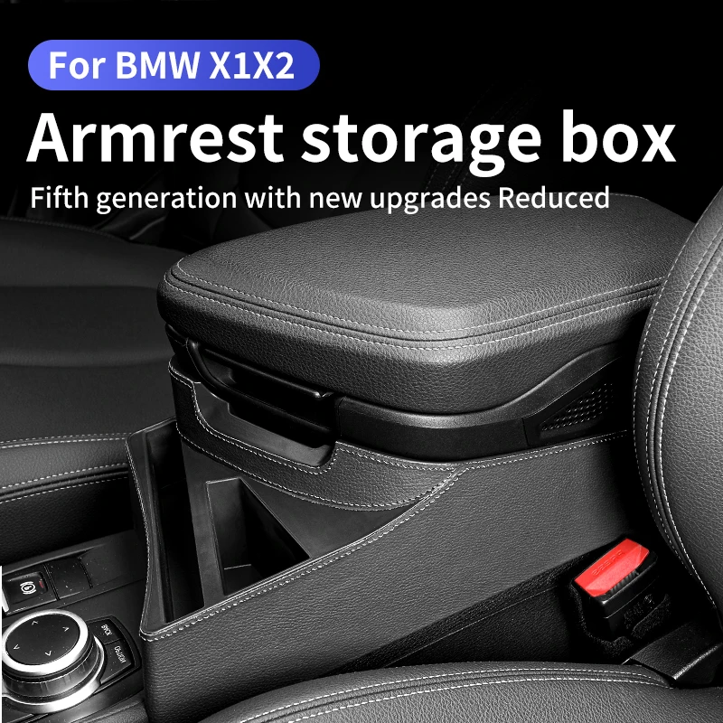 Samochodowa centralna skrzynka podłokietnik fotela dla BMW X1 X2 F48 F49 F39 2016-2022 futerał do przechowywania konsoli samochodowej Organizer akcesoria lewostronny
