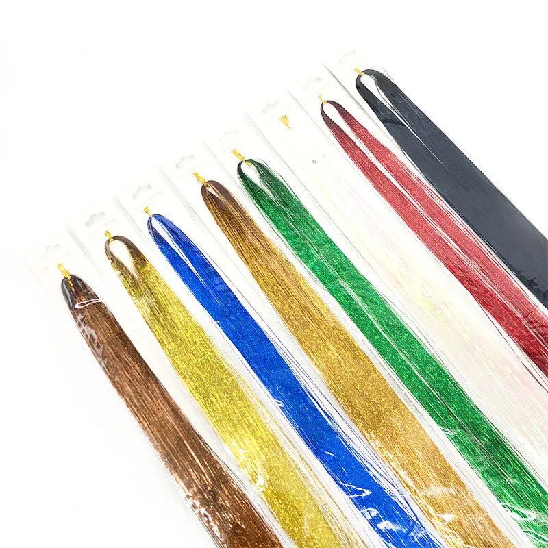 Shiny Sparkle Hair Tinsel Kit Rainbow Women Colorful Glitter Bling Hair Extension Twinkle Hair Dazzles Accessories for Braiding 2