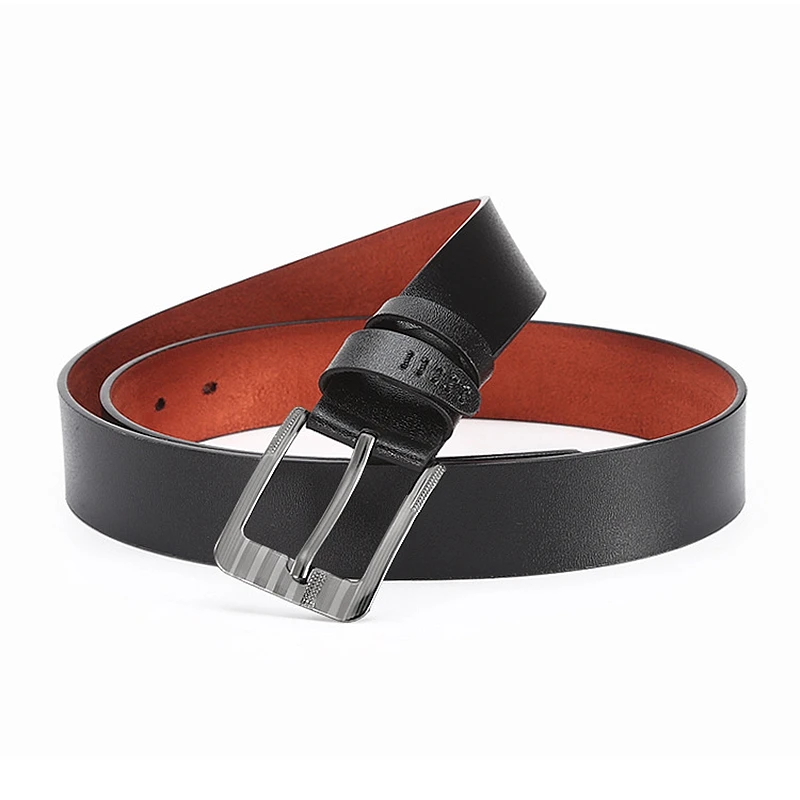 VOOTHOST Herrelæderbælte med vendbar spænde, mærke, herretaljebælter i okseskind til jeans, roterede designertilbehør, høj kvalitet VA070_voghion.com