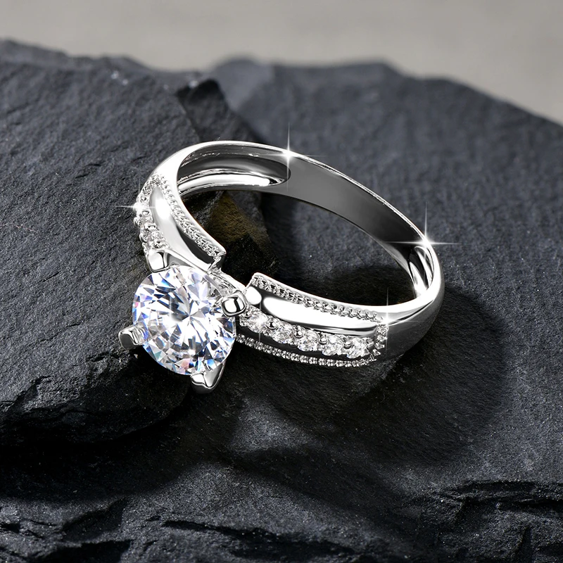 Rrjzz 7 mm 1,25 CT Solitär-Verlobungsringe mit rundem Schliff und simuliertem Diamant für Damen, klassischer Hochzeits-Brautring, Schmuck, Geschenke – Detail 13