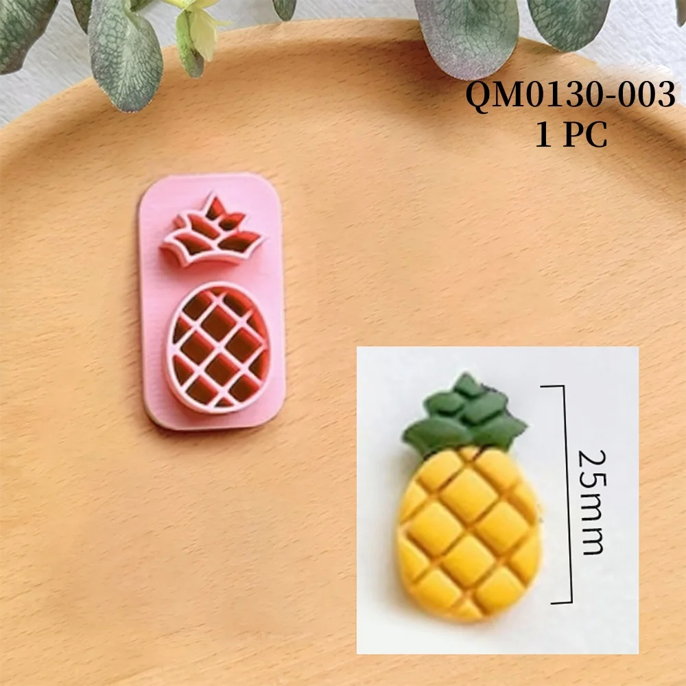 1PC Obst Serie Polymer Schneiden Formen Avocado/Birne/Wassermelone/Zitrone/Heidelbeere/Traube/Pfirsich/Ananas Form Ohrringe Ton Formen – Detail 4