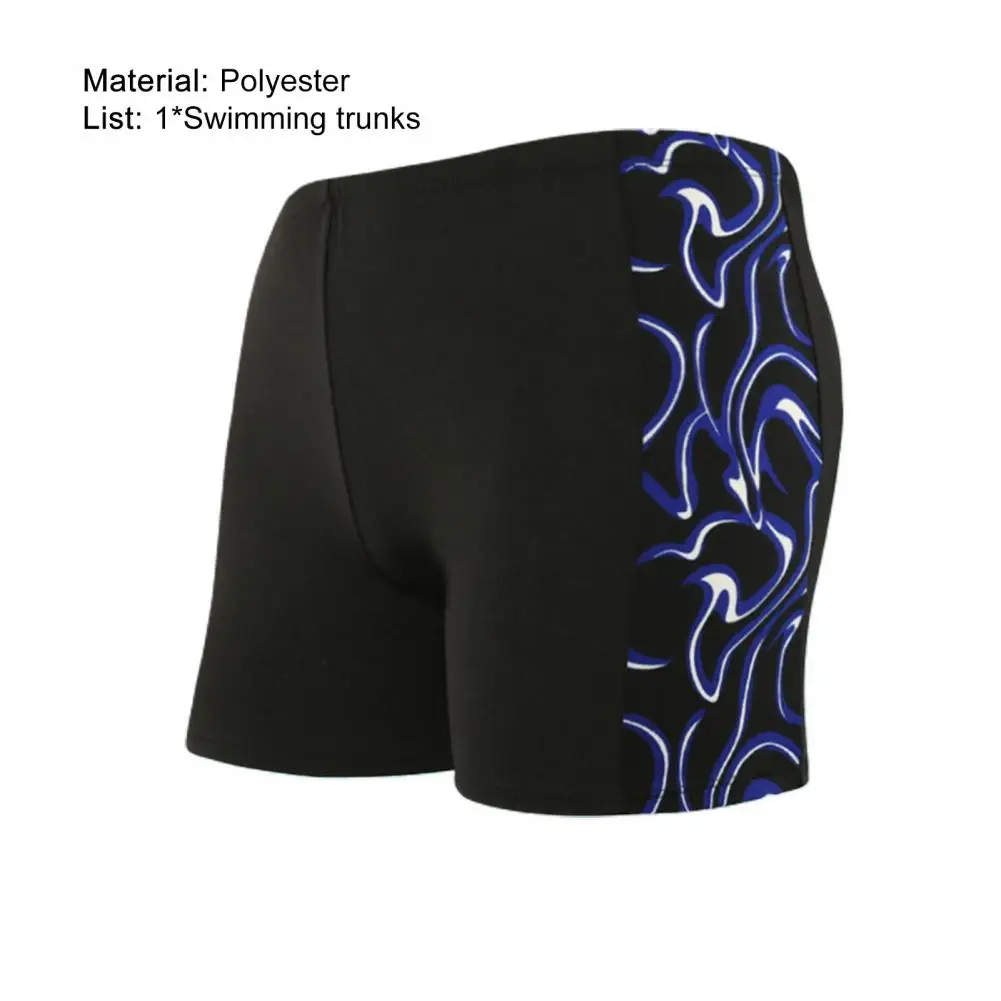 Men Trunks Print Contrast Color Quick-drying Slim Fit Swimming Shorts for Surfing Summer Swimsuit Boxer Shorts Bathing Suit