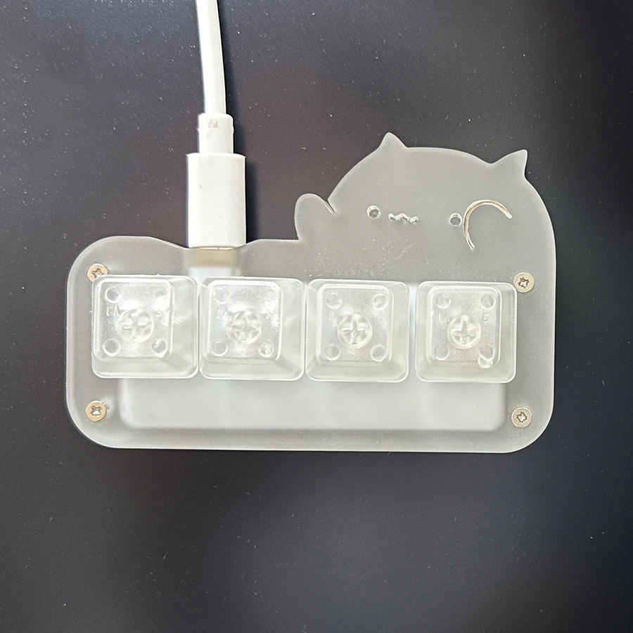 透明なキーキャップ付きのミニかわいい猫のキーボード